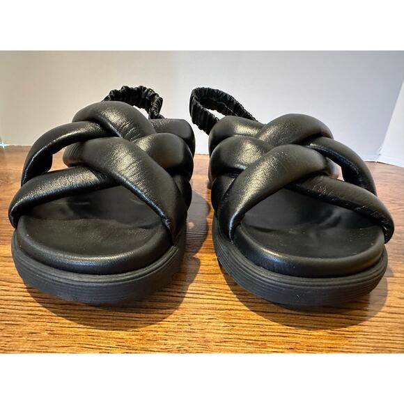 La Canadienne Women's Redmond Leather Sandals Black Size 38.5 (US ~8) Minimalist - Picture 4 of 9